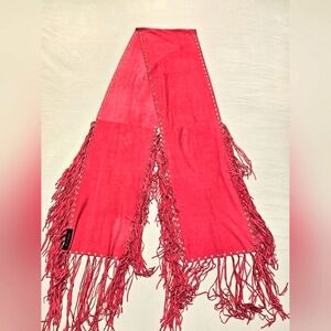 ESCADA Suede Studded Tie Fringe Belt / Scarf ( NWOT)